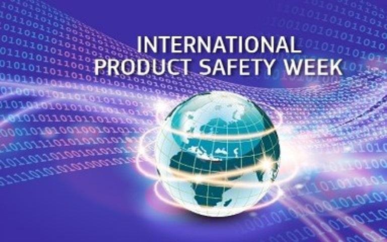 International product safety week logo, showing image of the globe