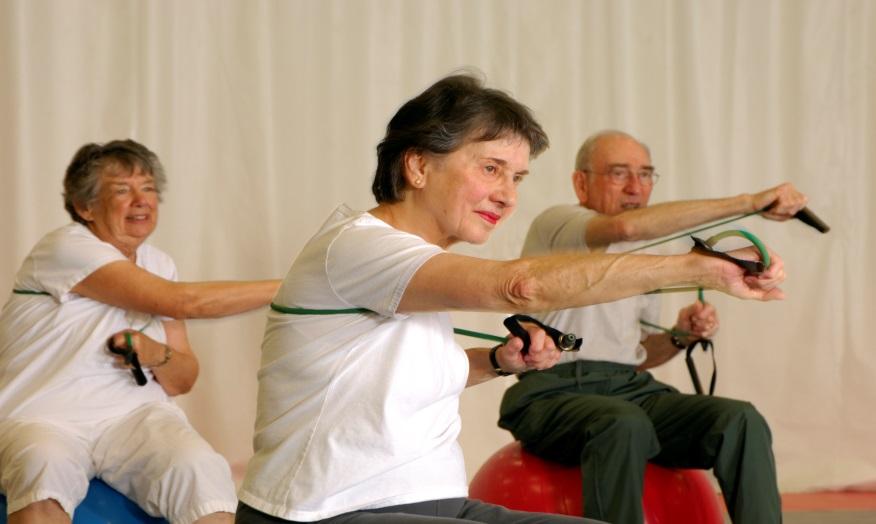 Older people exercising