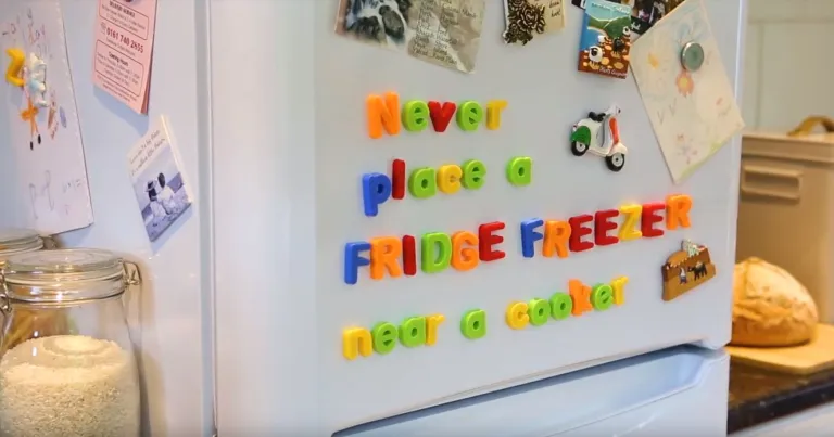 Never place a fridge freezer near a cooker